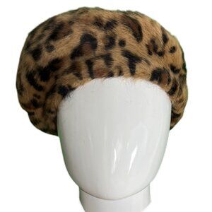 PRE-OWNED - Barneys New York Animal Print Beret